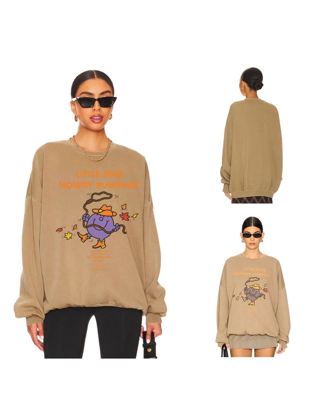 Little Miss Howdy Pumpkin Graphic Sweatshirt - Taupe